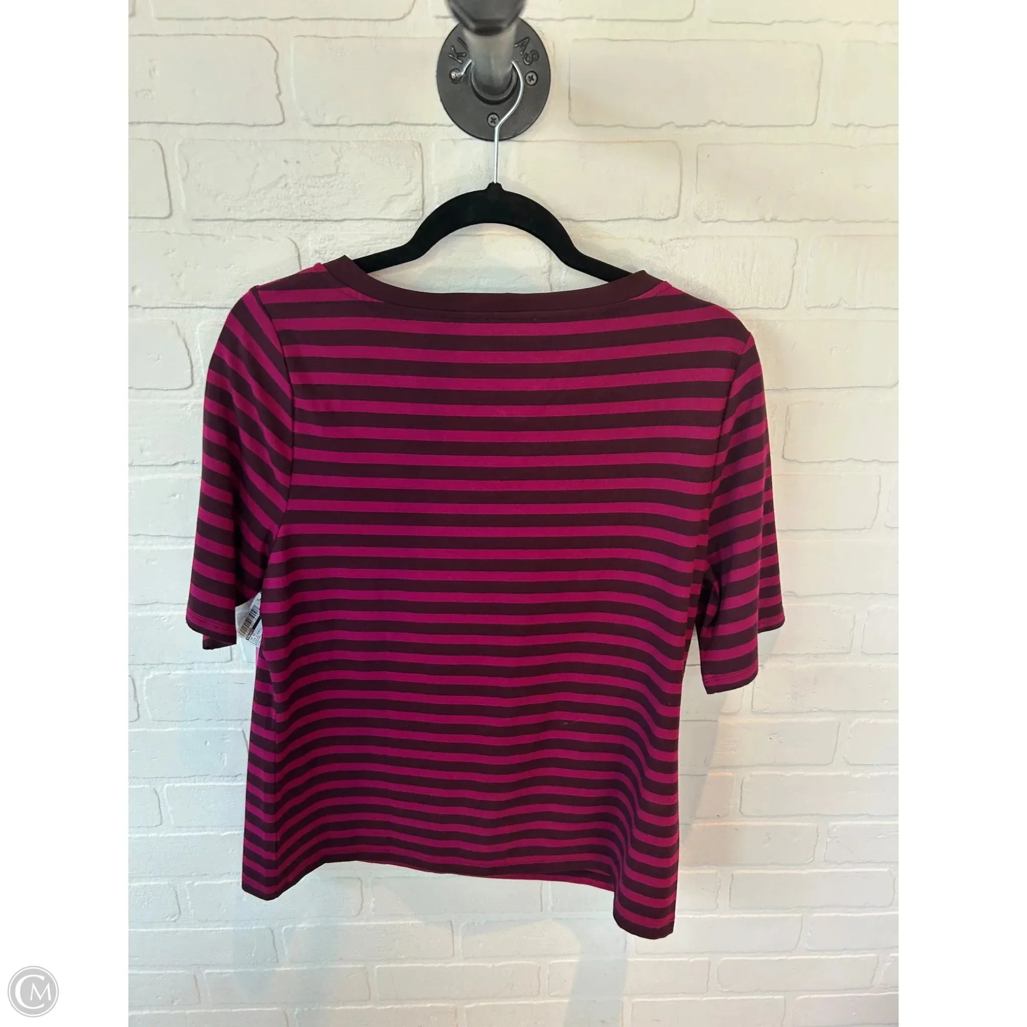 Top Short Sleeve By Talbots In Pink & Purple, Size: L