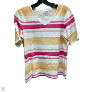 Top Short Sleeve By Talbots In Striped Pattern, Size: M