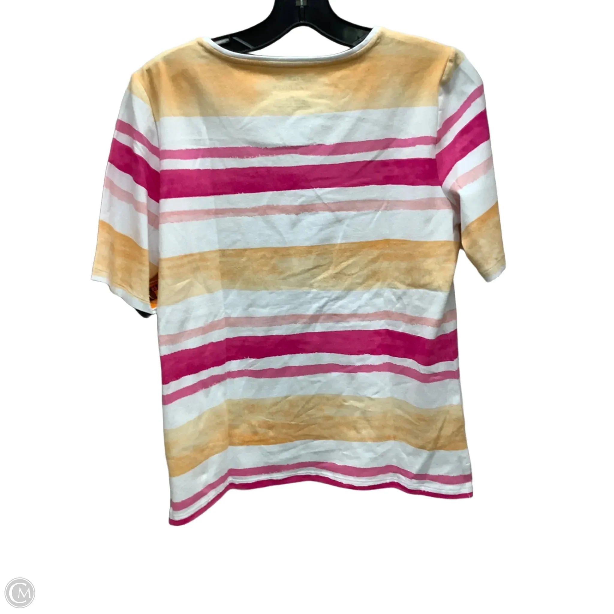 Top Short Sleeve By Talbots In Striped Pattern, Size: M