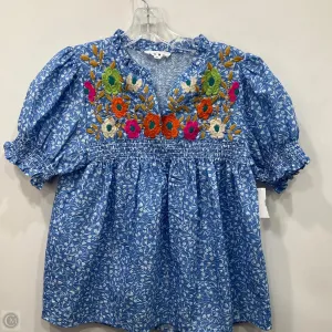 Top Short Sleeve By Thml In Blue, Size: S