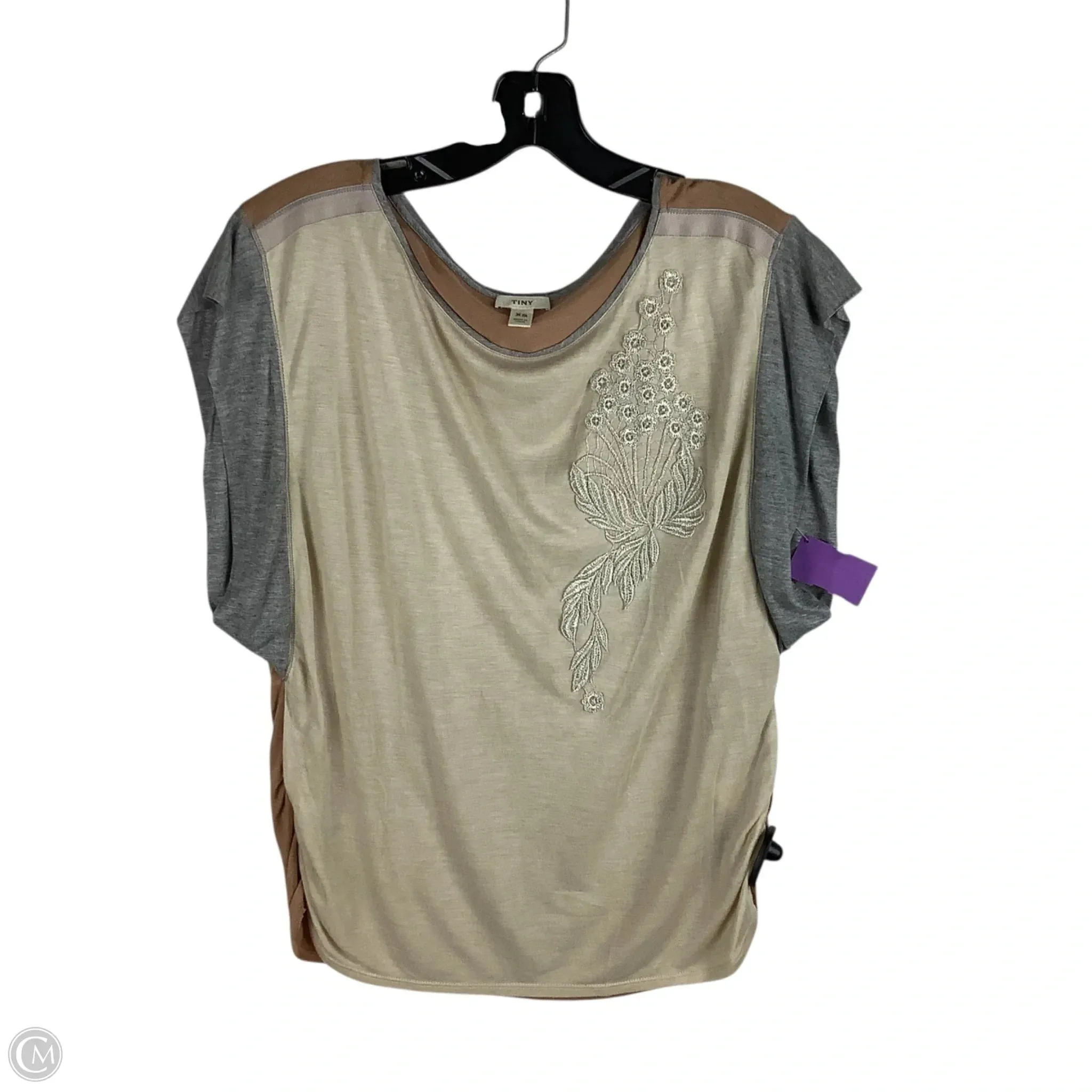 Top Short Sleeve By Tiny In Tan, Size: Xs