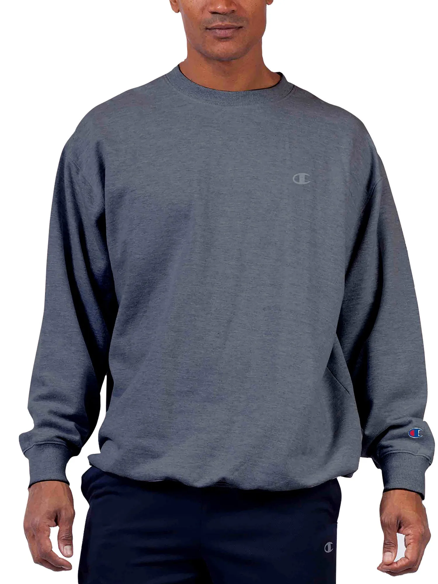 Trendy 2025 Champion Big And Tall Men's Powerblend Fleece Pullover Crew Sweatshirt  Ends Soon!