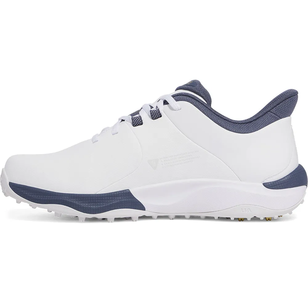 Under Armour Drive Pro Spikeless Waterproof Shoes - White/Metallic Gold/Downpour Grey