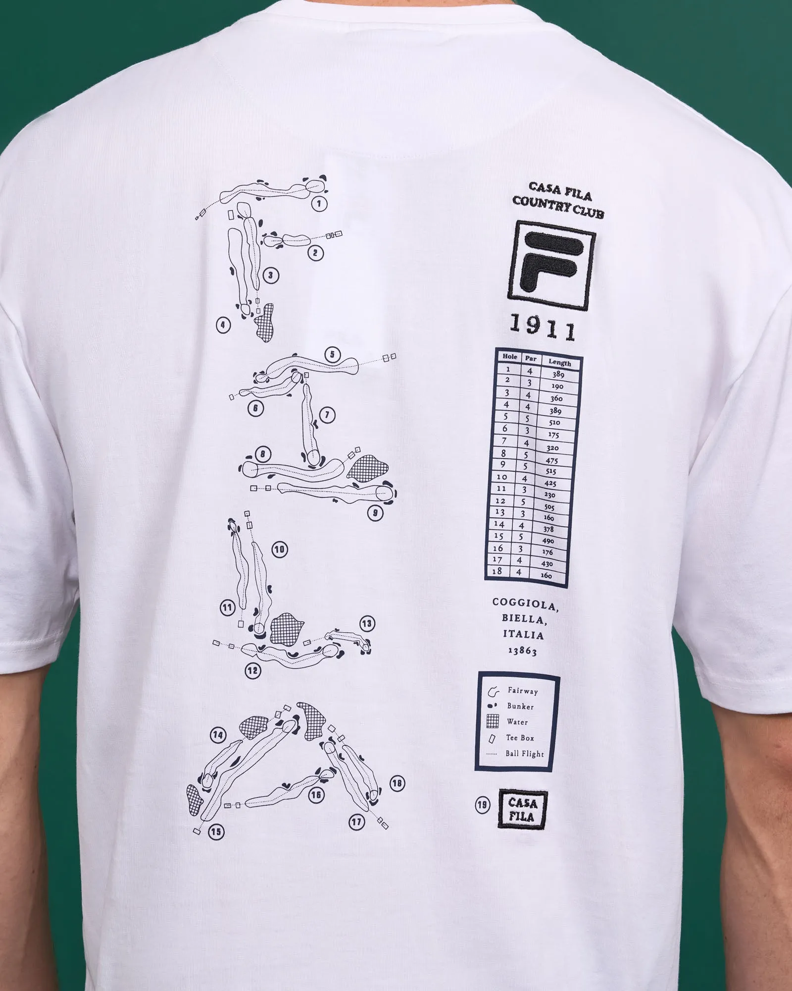 Unisex Golf Course Map Tee -FILA