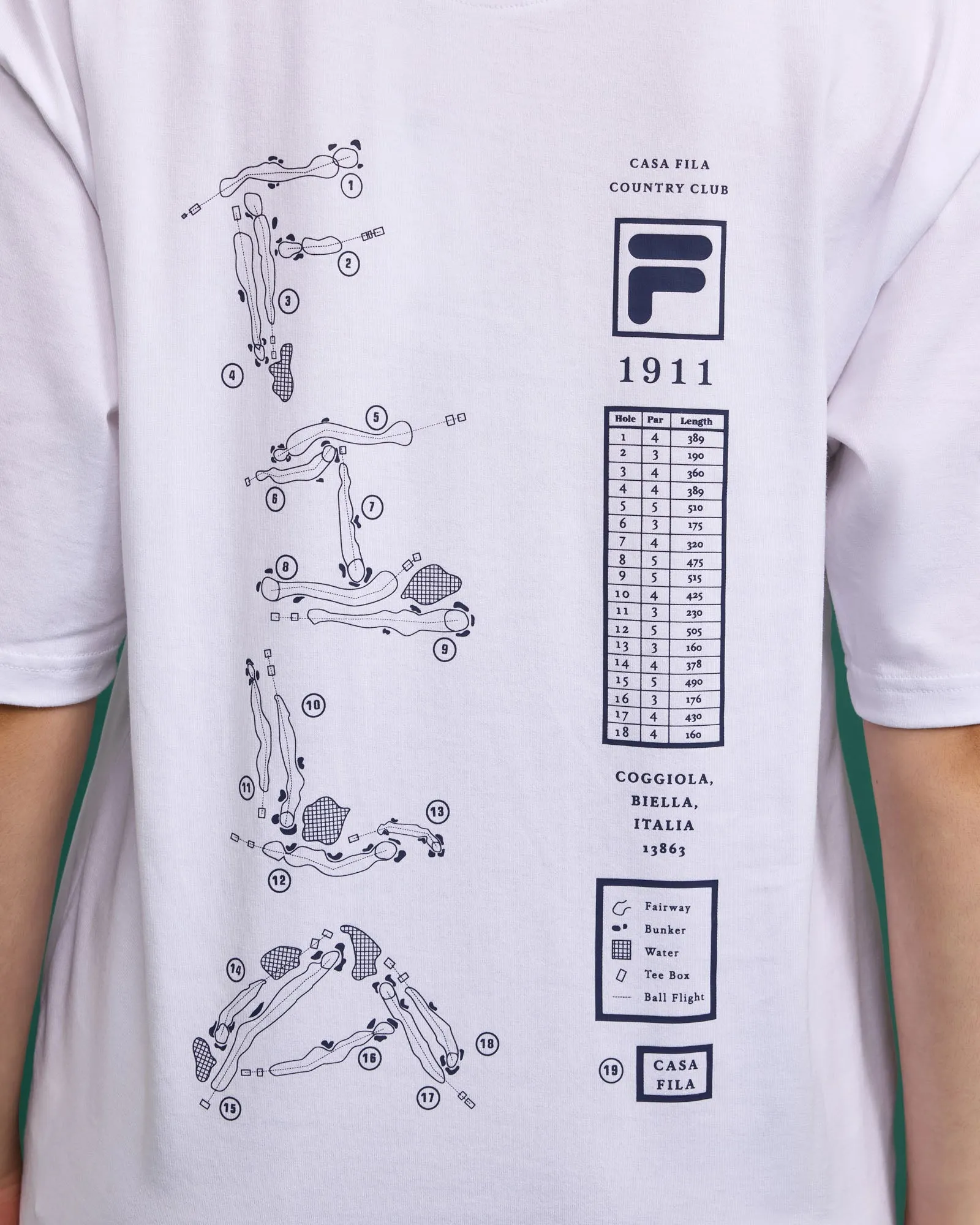 Unisex Golf Course Map Tee -FILA