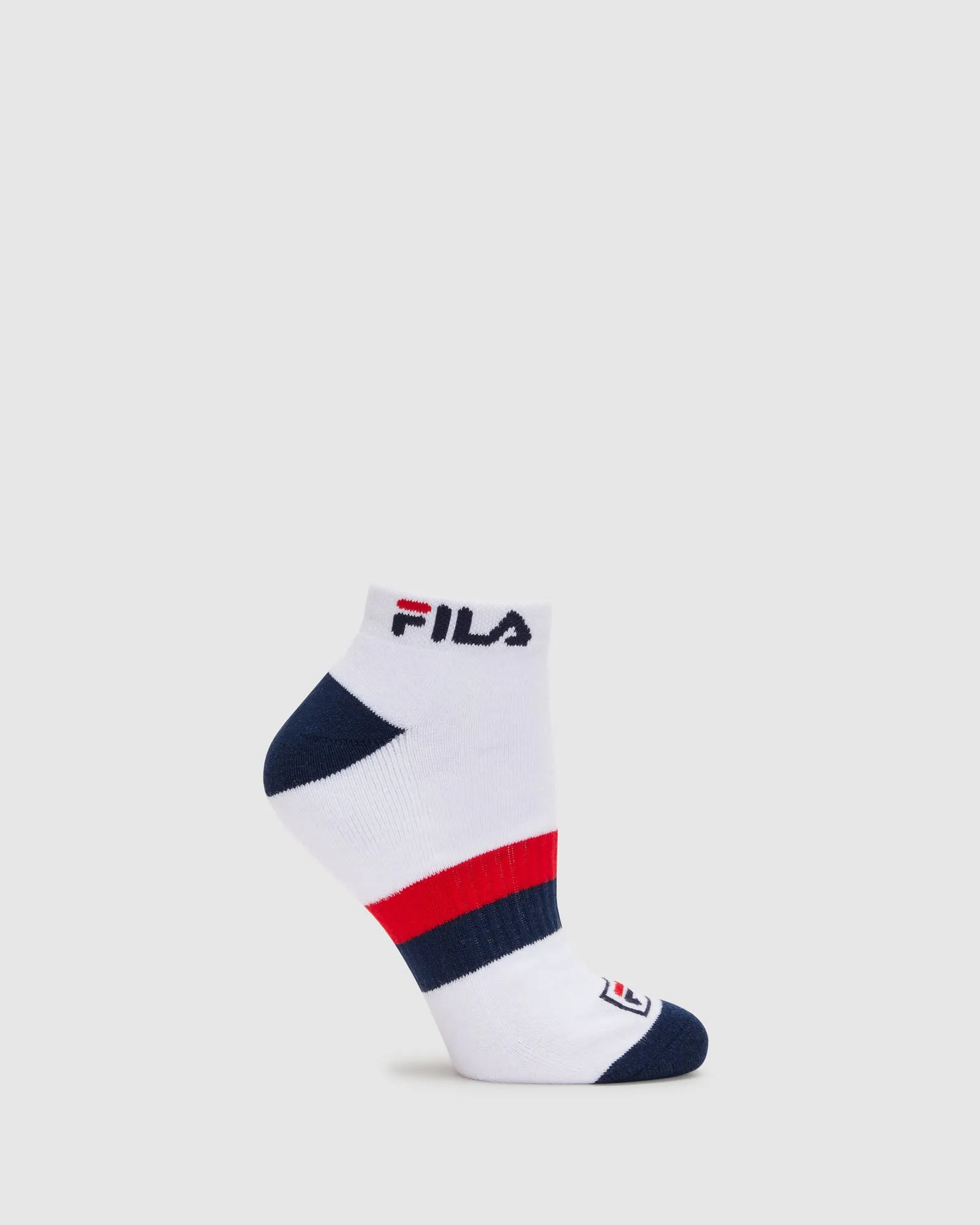 Unisex Ped Socks 3pk White -FILA