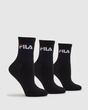 Unisex Qtr Crew Socks 3pk -FILA