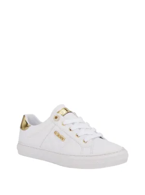 White Gold Loven Low-Top Sneakers Guess