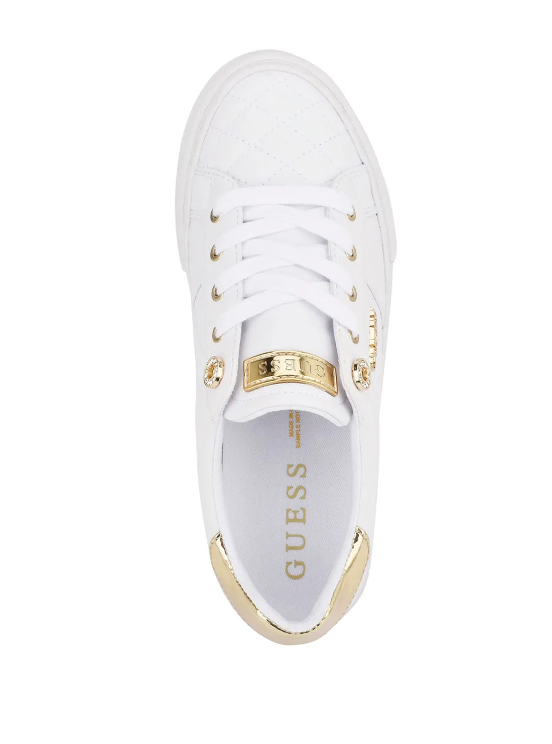 White Gold Loven Low-Top Sneakers Guess