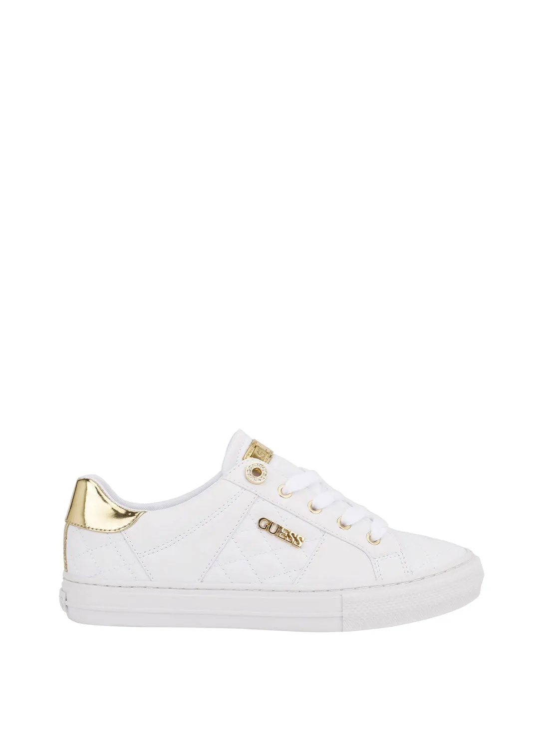 White Gold Loven Low-Top Sneakers Guess