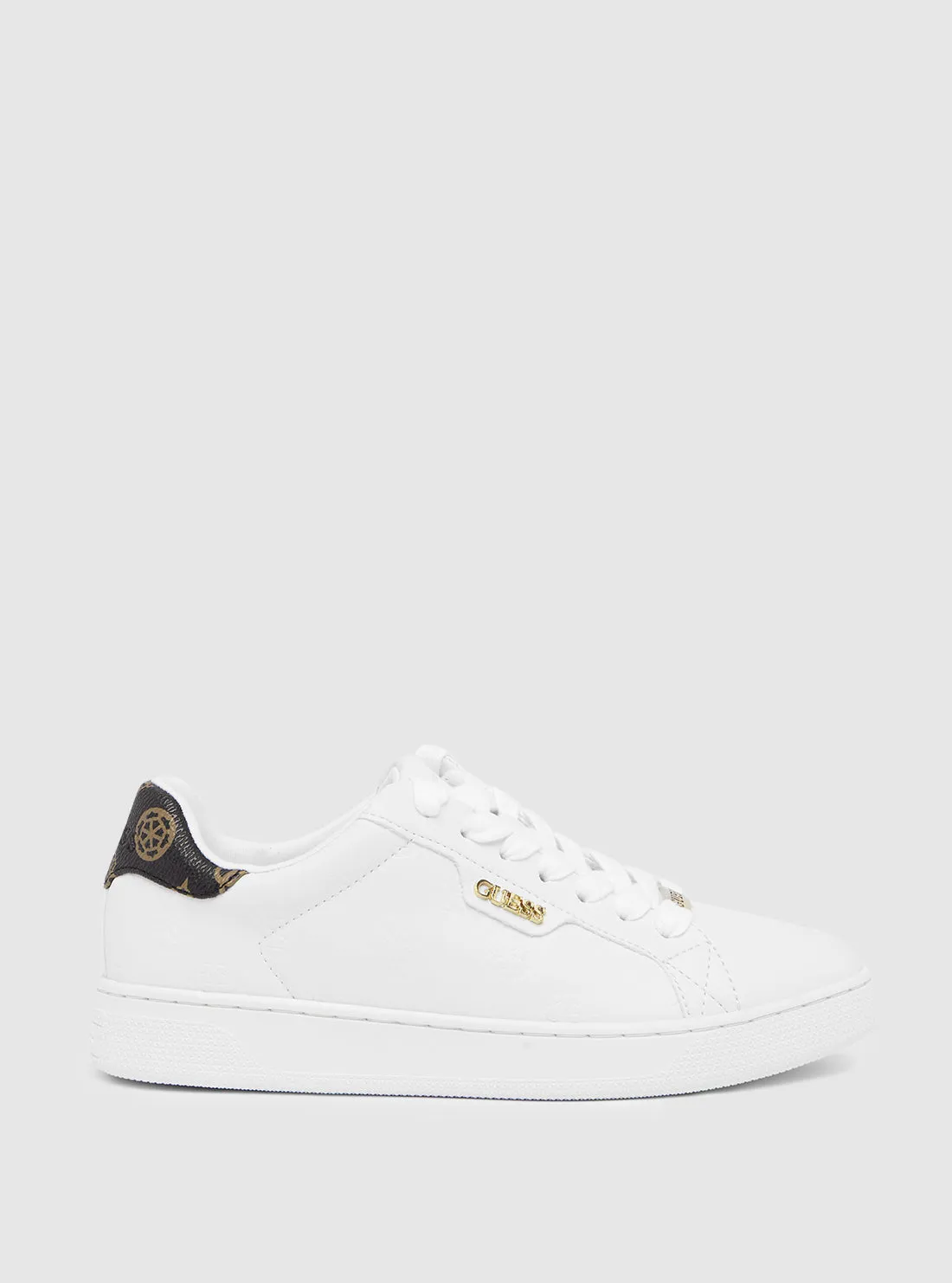 White Renzy Low-Top Sneakers Guess
