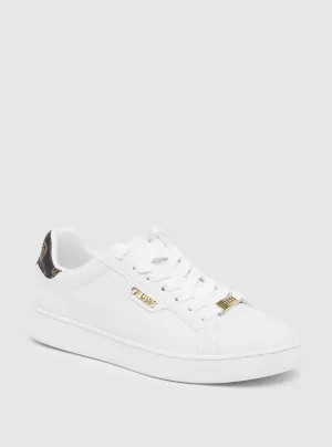 White Renzy Low-Top Sneakers Guess
