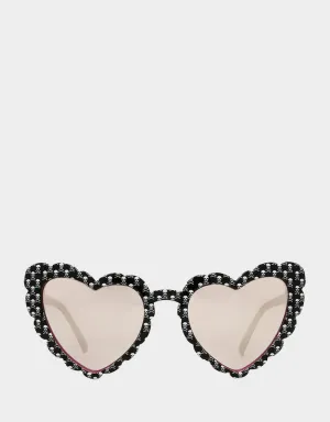 XOXO SKULL HEART SUNNIES BLACK Betsey Johnson